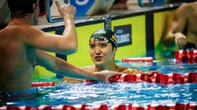 La nageur sud-coréen Kim Woo-Min, à Southport (Australie) le 17 avril 2024