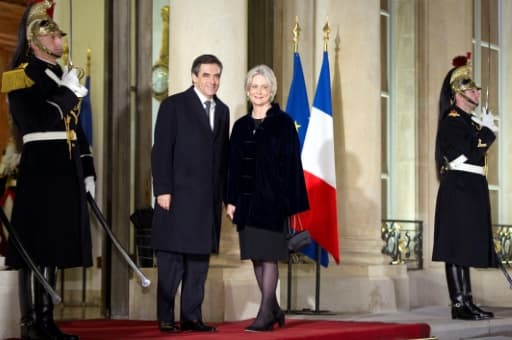 L'ancien Premier ministre François Fillon et son épouse Penelope à l'Elysée lme 26 janvier 2012 L'ancien Premier ministre François Fillon et son épouse Penelope à l'Elysée lme 26 janvier 2012