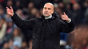 Pep Guardiola lors de Manchester City-Feyenoord en Ligue des champions le 26 novembre 2024