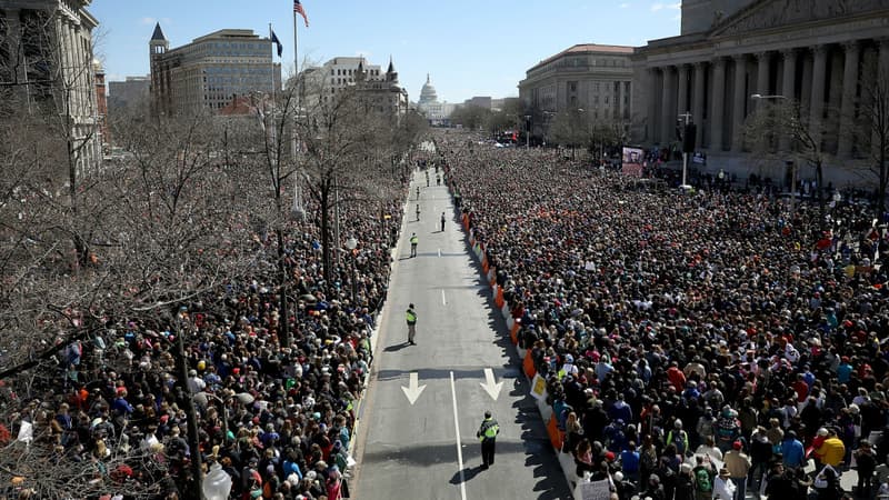 L'événement national baptisé "March for Our Lives" contre les armes à feu à Washington le 24 mars 2018