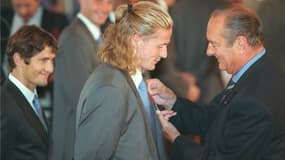 Jacques Chirac et Emmanuel Petit à l'Elysée