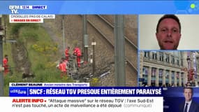 "Sabotage" du réseau SNCF: "C'est forcément une attaque préméditée, organisée, ciblée", assure Clément Beaune, ancien ministre des Transports