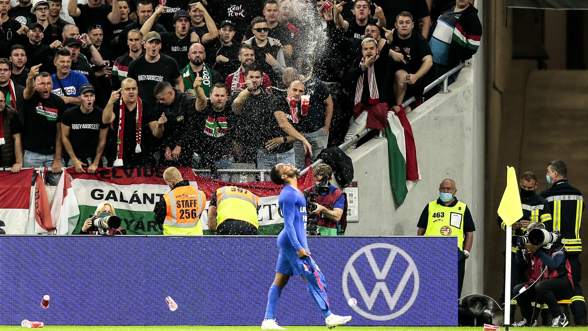 Raheem Sterling lors de Hongrie-Angleterre Raheem Sterling lors de Hongrie-Angleterre