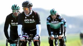 Peter Sagan, en reconnaissance avant Paris-Roubaix.