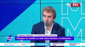 Kylian Mbappé se confie ce soir dans Rothen s'enflamme ! "Ce que j'aime bien chez Mbappé, c'est qu'il évite les phrases toutes faites." Hadrien Mathoux apprécie la communication du joueur vis-à-vis du PSG.
