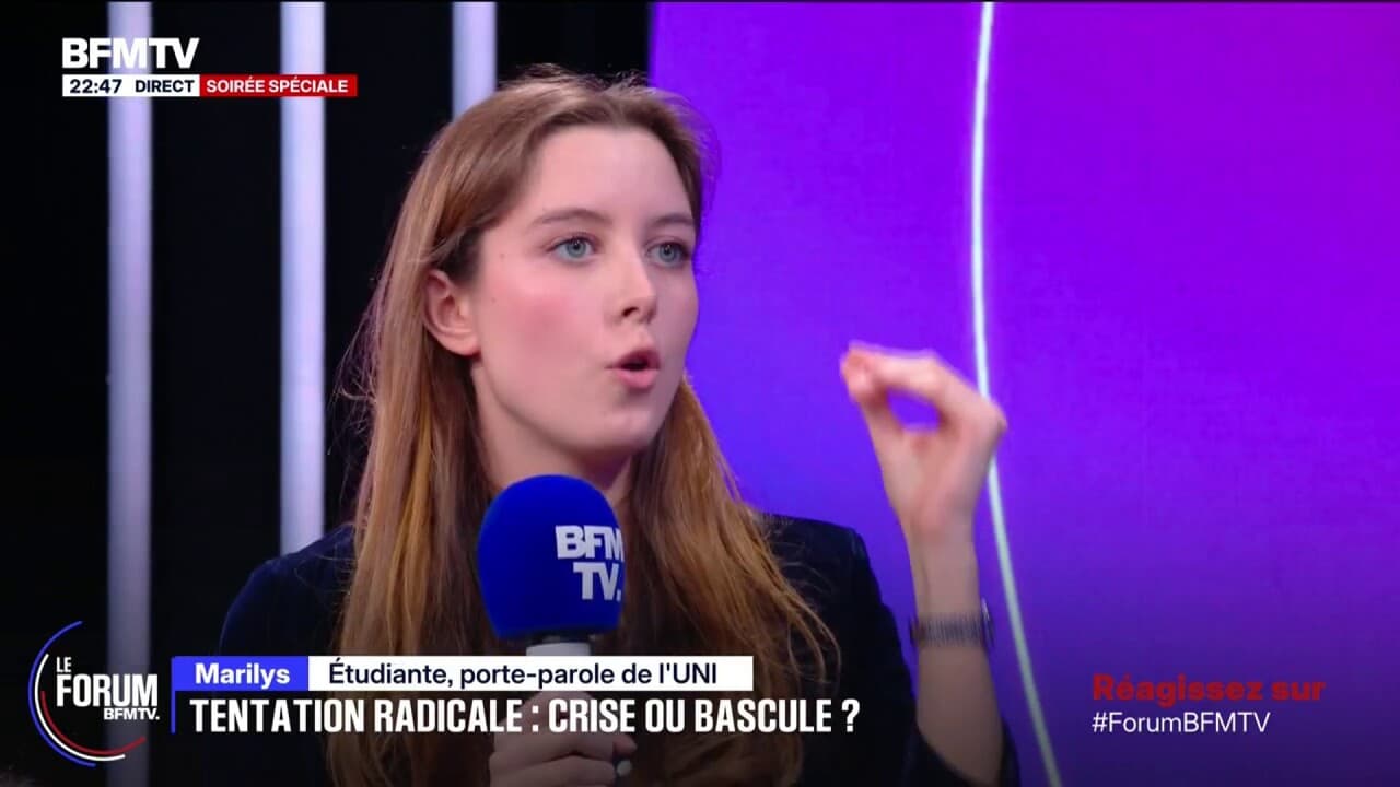 FORUM BFM - "À LFI, il y a une tendance à faire passer tout adversaire politique pour une personne à éliminer au lieu de débattre", affirme Marilys, étudiante et porte-parole de l'UNI Kép