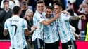 De Paul, Lo Celso, Messi et Martinez avec l'Argentine, à Londres le 1er juin 2022
