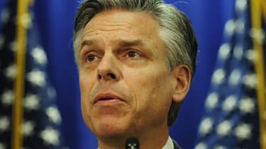 Jon Huntsman lors de son discours de renoncement à la course présidentielle américaine, le 16 janvier 2012.