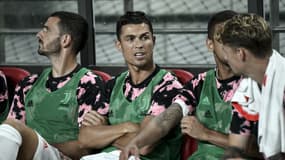 Cristiano Ronaldo sur le banc, à Séoul le 26 juillet 2019
