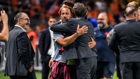 Thomas Coville et Fabien Galthié à Nantes en août 2023