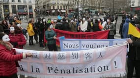 Manifestation de prostituées à Paris en mars 2015 contre la pénalisation des clients.