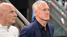 Guy Stéphan et Didier Deschamps pendant la finale du Mondial 2022