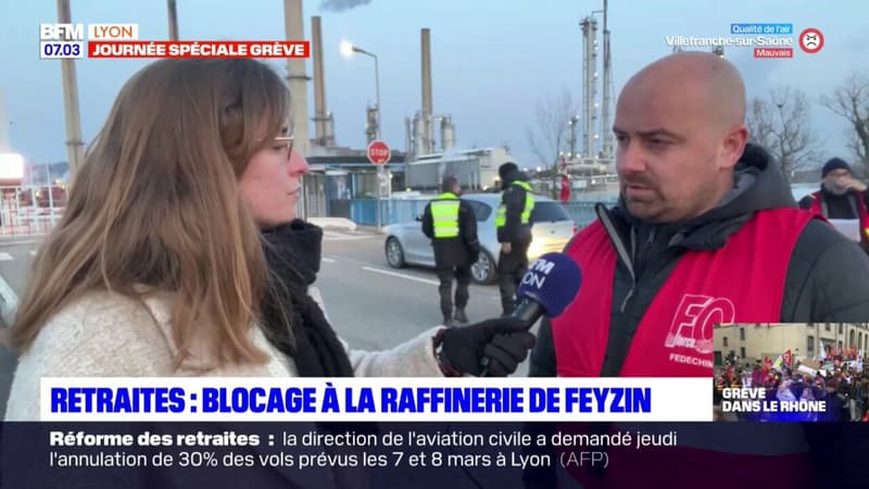 Grève du 7 mars: blocage à la raffinerie de Feyzin