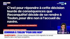 Ocean Viking: Eric Zemmour et son parti reconquête à Toulon pour protester contre l'arrivée du navire