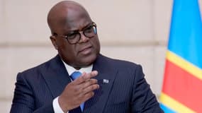  Félix Tshisekedi, président de la RDC, le 30 avril 2024 à l'Élysée (Paris). 