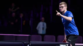 Alexis Lebrun pour son entrée en lice au WTT de Montpellier, 23 octobre 2024