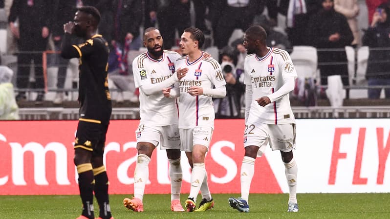 Célébration de l'OL face à l'AS Monaco