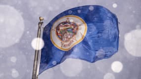 Drapeau du Minnesota à Minneapolis, le 23 décembre 2020