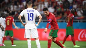 Karim Benzema et Cristiano Ronaldo lors de Portugal-France