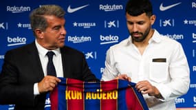 Joan Laporta et Sergio Aguero