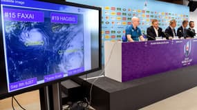 Des images satellite du typhon menaçant la Coupe du monde de rugby au Japon, à Tokyo le 10 octobre 2019