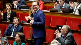 Sylvain Maillard le 20 juillet 2023 à l'Assemblée nationale après avoir annoncé sa candidature à la présidence du groupe 