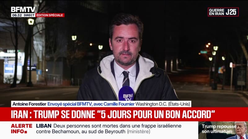 Guerre au Moyen-Orient: Donald Trump évoque "des discussions très fructueuses" avec l'Iran et repousse de cinq jours son ultimatum