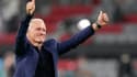 La joie du sélectionneur Didier Deschamps, après la victoire de la France, 1-0 face à l'Allemagne, lors de leur match (groupe F) de l’Euro 2020, le 15 juin 2021 à Munich  