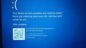 L'écran bleu de Windows durant la panne du vendredi 19 juillet.