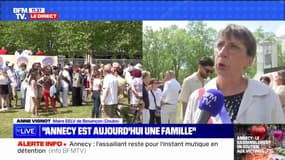 "On doit tous être unis pour protéger les habitants": Anne Vignot, maire de Besançon, est présente au rassemblement à Annecy
