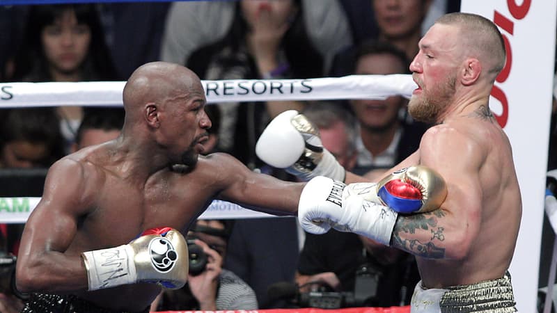 Floyd Mayweather et ConnorMcGregor sur un ring à Las Vegas, en août dernier