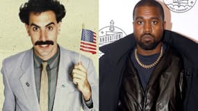 Sacha Baron Cohen dans le rôle de Borat et Kanye West