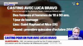 Côte d'Azur: des figurants recherchés pour un film avec Lucas Bravo