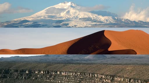 L'Etna en Italie, le désert de l'Erg en Namibie ou la réserve El Pinacate au Mexique sont été inscrits au patrimoine mondial.