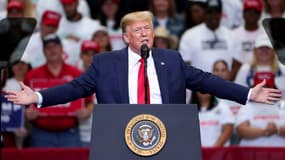 Donald Trump lors d'un meeting à Dallas le 17 octobre, au Texas, intitulé "Keep America Great", en vue des élections présidentielles de 2020.
