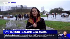Retraites : blocage d'un rond-point à Nantes
