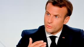 Emmanuel Macron lors de son intervention ce 14 octobre