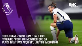 Tottenham - West Ham : Bale pas titulaire "pour lui montrer que sa place n’est pas acquise" justifie Mourinho