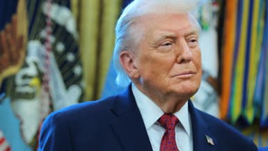 Le président américain Donald Trump dans le Bureau ovale de la Maison Blanche, le 15 décembre 2025 à Washington, DC. 