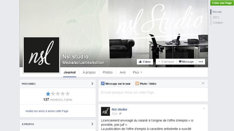 Le communiqué annonçant la procésure de licenciement était accessible mardi uniquement sur la page Facebook de Snl Studio, le site étant fermé pour "maintenance".