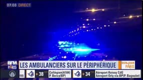 Plus de 300 ambulanciers mobilisés pour une opération escargot sur le périphérique