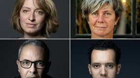 Photomontage créé le 22 octobre 2024 montrant les écrivains Hélène Gaudy, Sandrine Collette, Kamel Daoud et Gaël Faye
