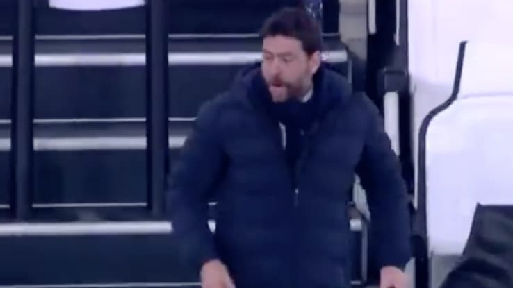 Andrea Agnelli vocifère en direction du banc de l'Inter Milan Andrea Agnelli vocifère en direction du banc de l'Inter Milan