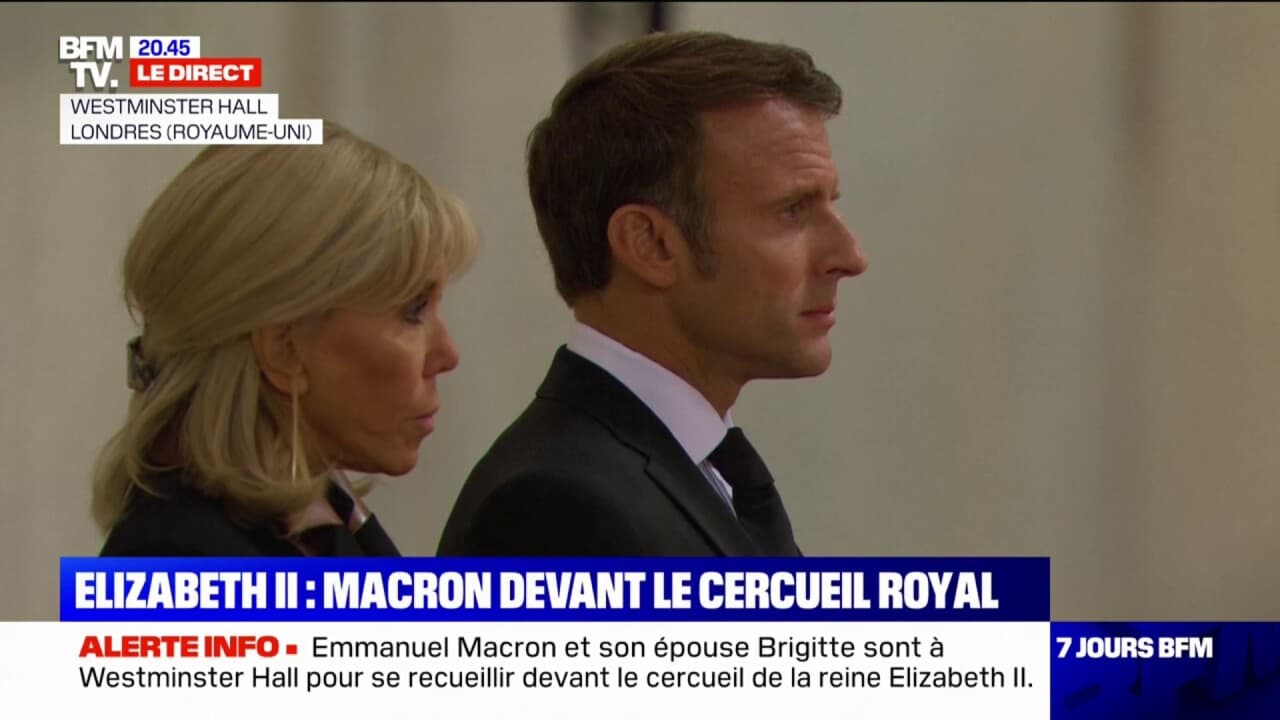 Emmanuel Et Brigitte Macron Se Recueillent Devant Le Cercueil De La Reine Elizabeth Ii 2170