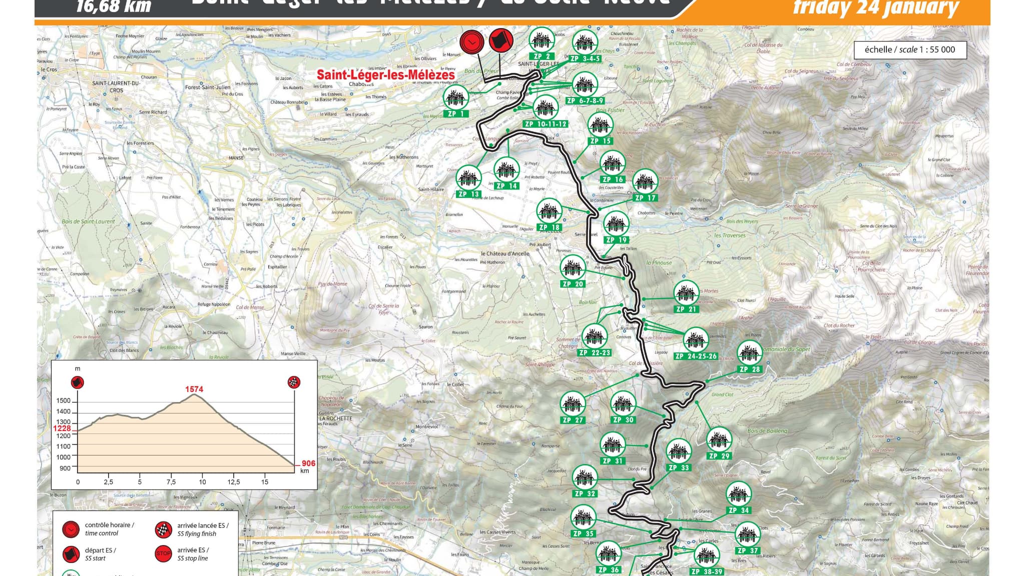 L'étape Saint-Léger-les-Mélèzes/La Bâtie-Neuve de la 93e édition du rallye Monte-Carlo 