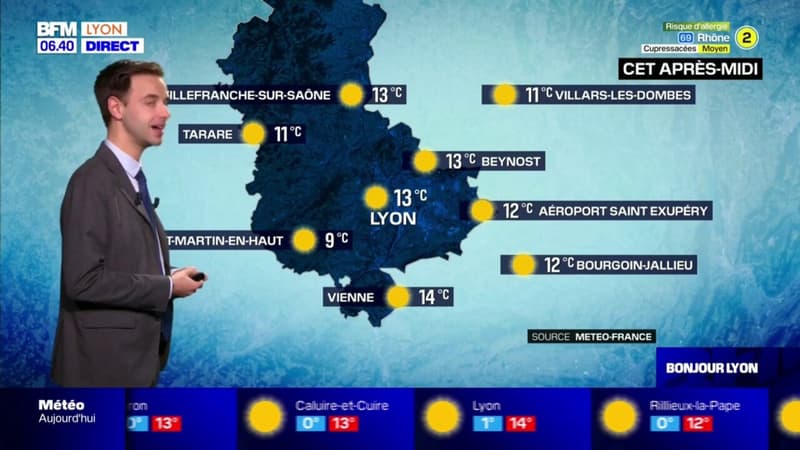 Météo Rhône: une journée très ensoleillée et jusqu'à 13°C à Lyon