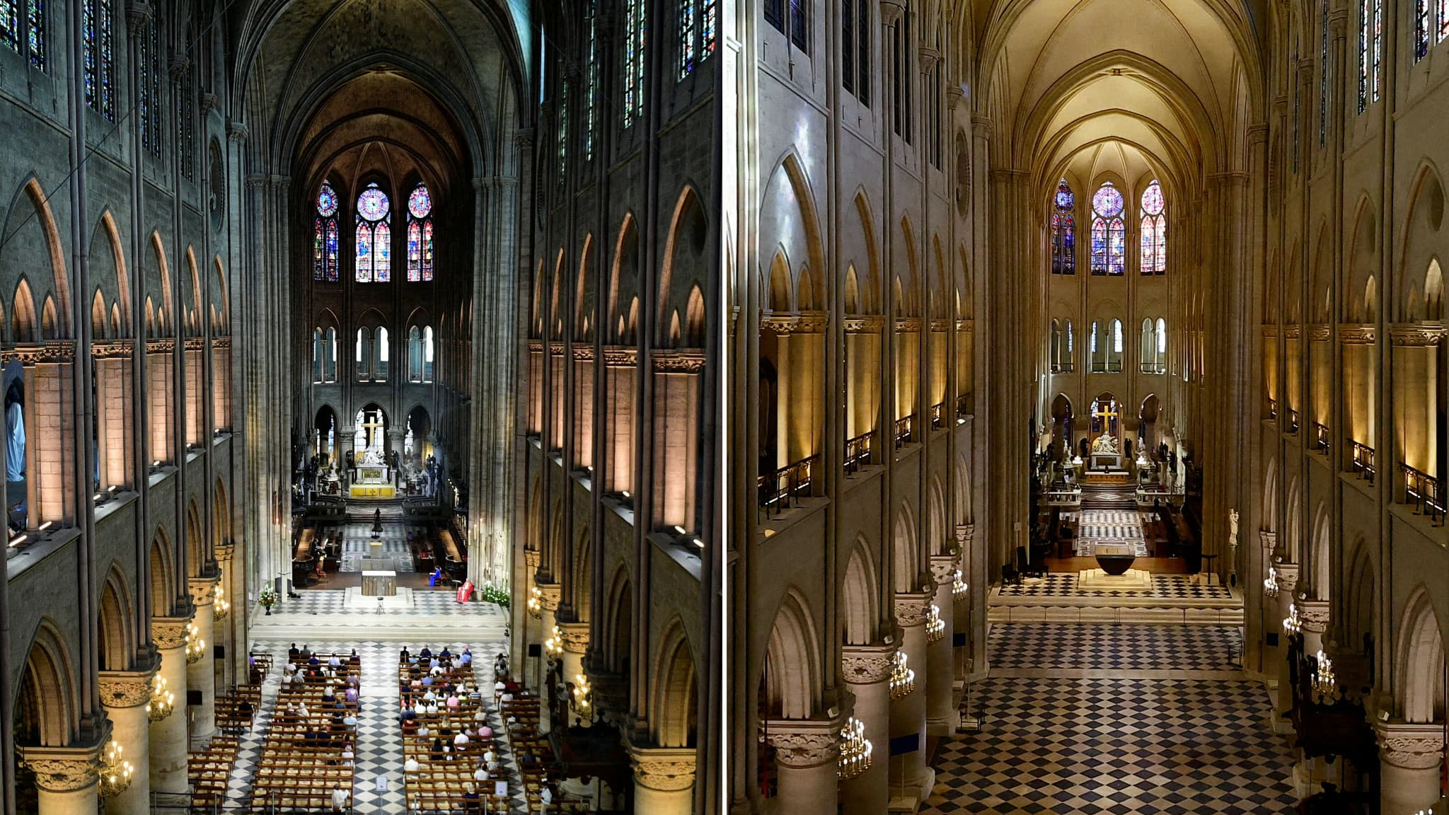 Avant-après de la cathédrale Notre-Dame