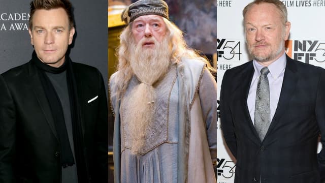 Ewan McGregor (à gauche) et Jared Harris ( à droite) sont tous deux pressentis pour incarner Dumbledore (au centre, interprété ici par Michael Gambon) dans la suite des "Animaux Fantastiques".