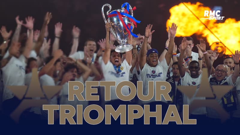 PSG : Toutes les images du retour des doubles champions d'Europe !