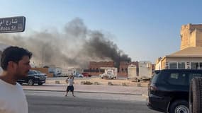 De la fumée après une frappe israélienne à Doha, la capitale du Qatar, le 9 septembre 2025.